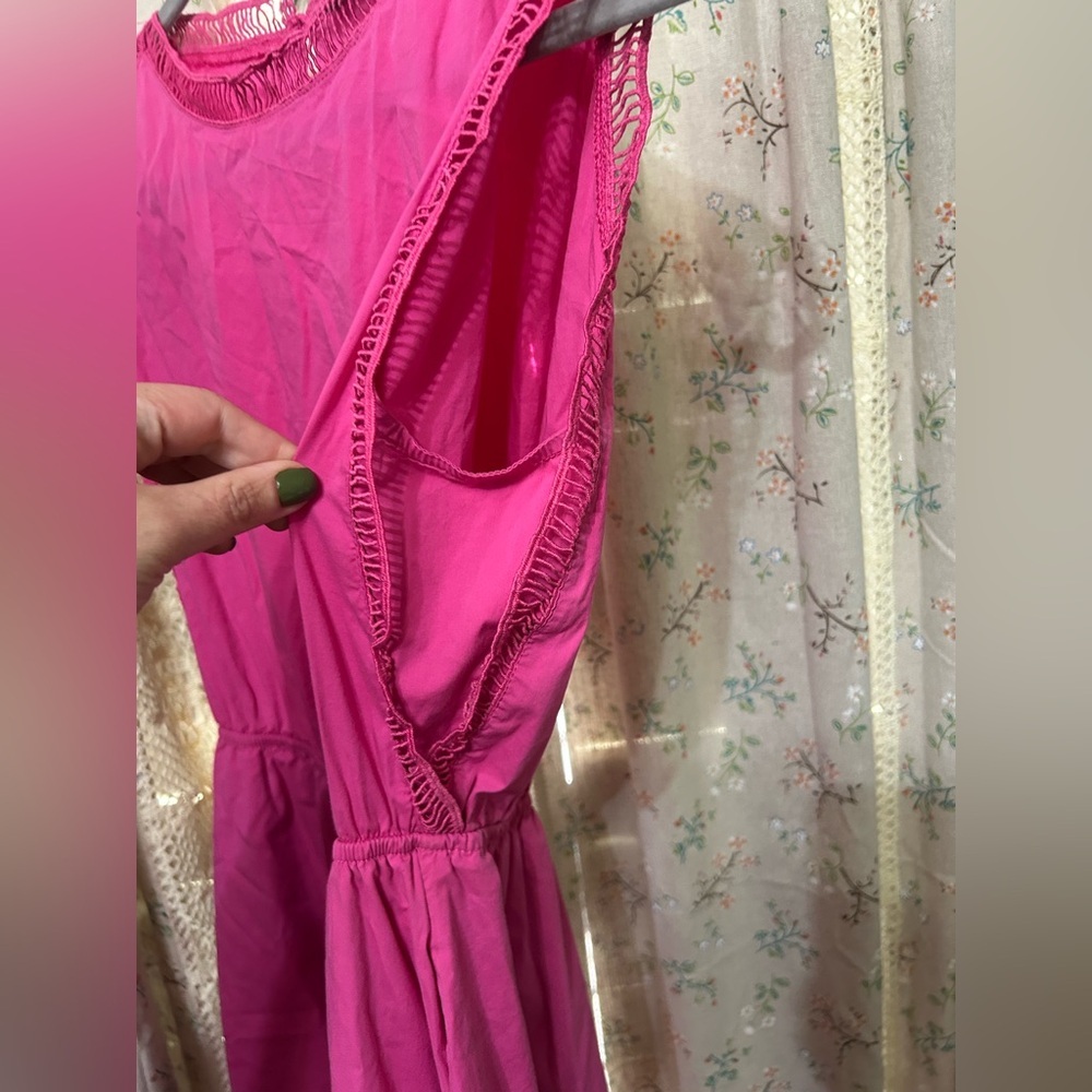 2/$28 Strut & Bolt Ladder Trim Midi Dress Fuschia Size Large - Picture 3 of 7
